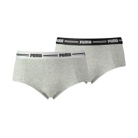 PUMA Ladies Mini Shorts - Iconic, Soft Cotton Modal Stretch, Pack of 4 Grey Melange XS (X-Small)