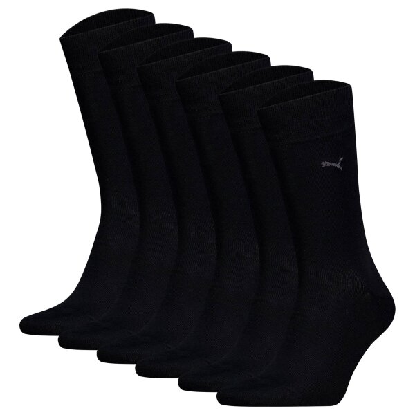 PUMA mens socks, 6-pack - Classic, short socks, logo, single-coloured Black 43-46 (UK 9-11)