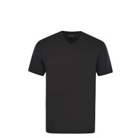 hajo Herren T-Shirt, 4er Pack - Basic, Kurzarm, V-Ausschnitt, Baumwolle, uni Schwarz S