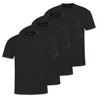 hajo Herren T-Shirt, 4er Pack - Basic, Kurzarm, Rundhals, Baumwolle, uni Schwarz S