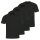 hajo Herren T-Shirt, 4er Pack - Basic, Kurzarm, Rundhals, Baumwolle, uni Schwarz S