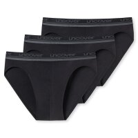 UNCOVER by SCHIESSER Mens Briefs 6-Pack - Rio Briefs, Series "Uncover", Logo Waistband Black XL (X-Large)