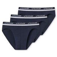 UNCOVER by SCHIESSER Herren Slip 6er Pack - Rio Slip, Serie "Uncover", Logobund Dunkelblau XL