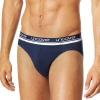 UNCOVER by SCHIESSER Herren Slip 6er Pack - Rio Slip, Serie "Uncover", Logobund Dunkelblau XL