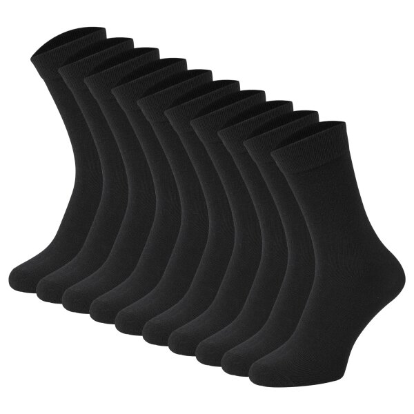 JACK&JONES Kinder Socken, 10er Pack - JACBLACK SOCK, Baumwollmischung, einfarbig Schwarz 38-43