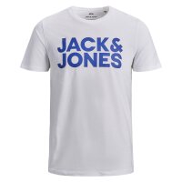 Jack & Jones Mens T-Shirt, 3 Pack - JJECORP LOGO TEE O-NECK, Logo Print, Cotton Black/Navy blue/White S (Small)
