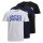JACK&JONES Herren T-Shirt, 3er Pack - JJECORP LOGO TEE O-NECK, Logo-Print, Baumwolle Schwarz/Marineblau/Weiß S