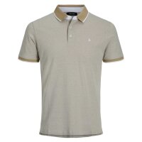 JACK&JONES Herren Poloshirts, 2er Pack - JJEPAULOS POLO 2PK, Kurzarm, einfarbig, Baumwolle Beige/Grau S