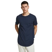 JACK&JONES Herren T-Shirt, 3er Pack - JJENOA TEE 3PK, Kurzarm, Bio-Baumwolle, einfarbig Weiß/Marineblau/Schwarz S