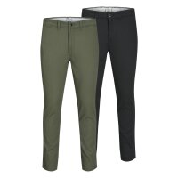 JACK&JONES Herren Chino-Hose, 2er Pack - JPSTMARCO JJDAVE 2PK, Länge 32 Schwarz/Grün 28W/32L