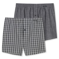 SCHIESSER mens woven boxer shorts, 2-pack - pants, cotton