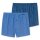 SCHIESSER mens woven boxer shorts, 2-pack - pants, cotton Blue S (Small)