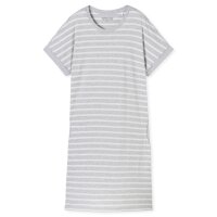 SCHIESSER ladies nightgown 95cm - nightwear, short sleeve, cotton, pattern Grey/White S (Small)