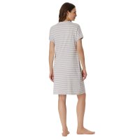 SCHIESSER ladies nightgown 95cm - nightwear, short sleeve, cotton, pattern Grey/White S (Small)