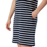SCHIESSER Damen Nachthemd 95cm - Nachtwäsche, Kurzarm, Baumwolle, Muster Dunkelblau/Weiß S