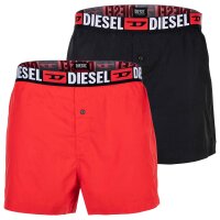 DIESEL Herren Web-Boxershorts, 2er Pack - UMBX-STARKTWOPACK, Baumwolle, Webgummibund Schwarz/Rot S