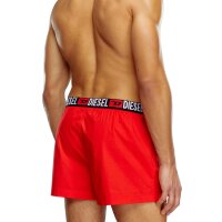 DIESEL Herren Web-Boxershorts, 2er Pack - UMBX-STARKTWOPACK, Baumwolle, Webgummibund Schwarz/Rot S