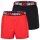 DIESEL Mens Woven Boxer Shorts - UMBX-STARKTWOPACK, Cotton, Woven elastic Waistband Black/Red S (Small)