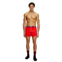 DIESEL Herren Web-Boxershorts, 2er Pack - UMBX-STARKTWOPACK, Baumwolle, Webgummibund Schwarz/Rot 2XL