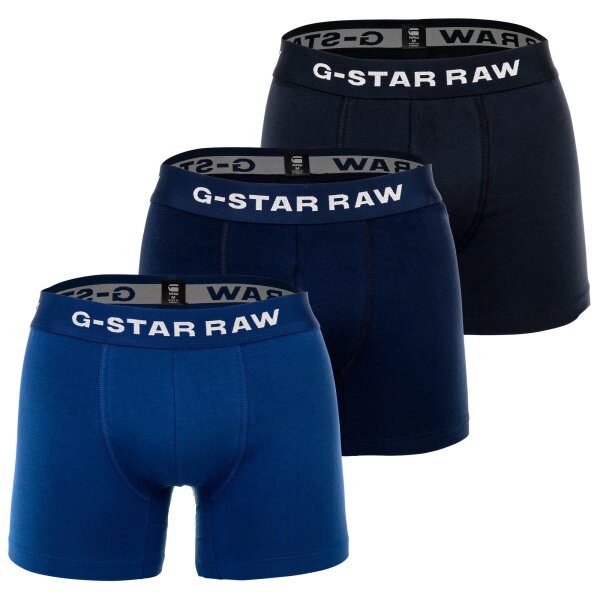 G-STAR Herren Boxershorts, 3er Pack - Boxer Briefs, Cotton Stretch Blau L