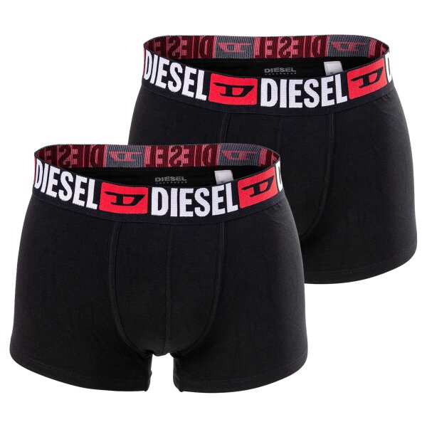 DIESEL Herren Boxershorts, 2er Pack - UMBX-DAMIENTWOPACK, Trunks, Logobund, Cotton Stretch Schwarz M