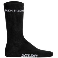 JACK&JONES Herren Tennissocken, 12er Pack - JACLOGO, One Size Schwarz/Grau 40-46