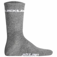 JACK&JONES Herren Tennissocken, 12er Pack - JACLOGO, One Size Schwarz/Grau 40-46