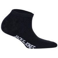 JACK&JONES Childrens Sneaker Socks, 10-Pack - JACDONGO SOCKS, Cotton Blend, Solid Color Black / White 33-37 (UK 1-4,5)