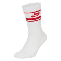 NIKE Unisex 6-Pack Sports Socks - Everyday Essential Stripe, uni White/red/white/blue 38-42 (UK 5-8)
