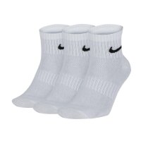 NIKE Unisex 6-Pack Sports Socks - Everyday, Cotton Cushioned Ankle, unicoloured Black/white 42-46 (UK 8-11)