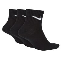 NIKE Unisex 6er Pack Sportsocken - Everyday, Cotton Cushioned Ankle, einfarbig Schwarz/Weiß 42-46