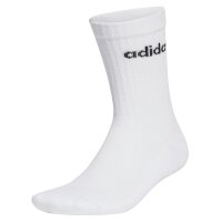 adidas Unisex Socken, 6er Pack - Linear Crew Cushioned, Logo, gepolstert, einfarbig  Schwarz/Weiß 37-39