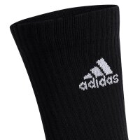adidas Unisex Socken, 6er Pack - Cushioned Crew, Logo, gepolstert, einfarbig  Schwarz/Weiß 46-48