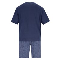 hajo Herren Schlafanzug, kurz - Premium Cotton, Shorty, Kurzarm, Rundhals Blau M