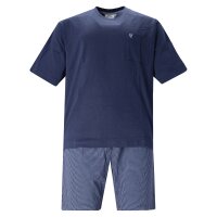 hajo mens pyjamas, short - premium cotton, shorty, short sleeves, round neck Blue M (Medium)