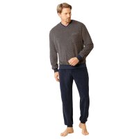 hajo mens pyjamas 2-piece set - long, cuffs, V-neck, terry cloth, cotton mix Beige 2XL (XX-Large)