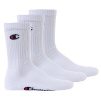 Champion Unisex Socken, 6 Paar - Crew Socken Basic Schwarz/Weiß EU 43-46