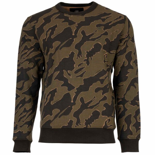 G-STAR Herren Sweatshirt - Camouflage, Island Camo, Pullover, Bio-Baumwolle Schwarz/Grün L