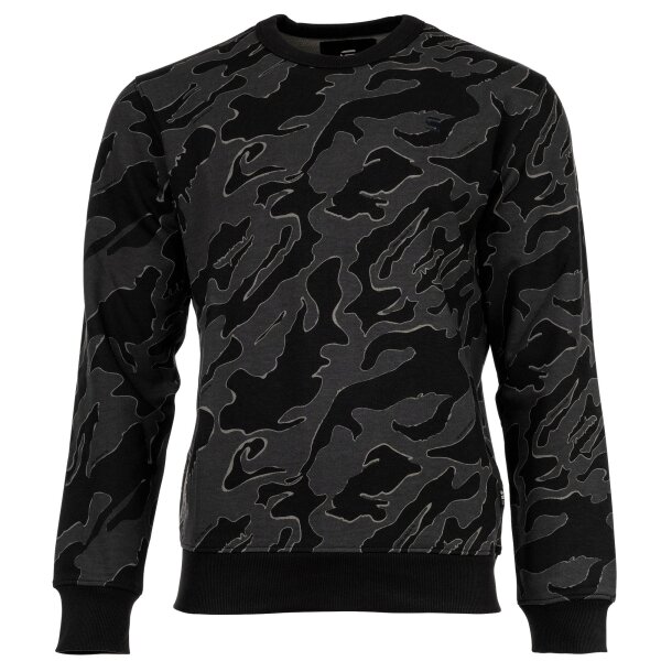 G-STAR Herren Sweatshirt - Camouflage, Island Camo, Pullover, Bio-Baumwolle Schwarz/Grau 2XL