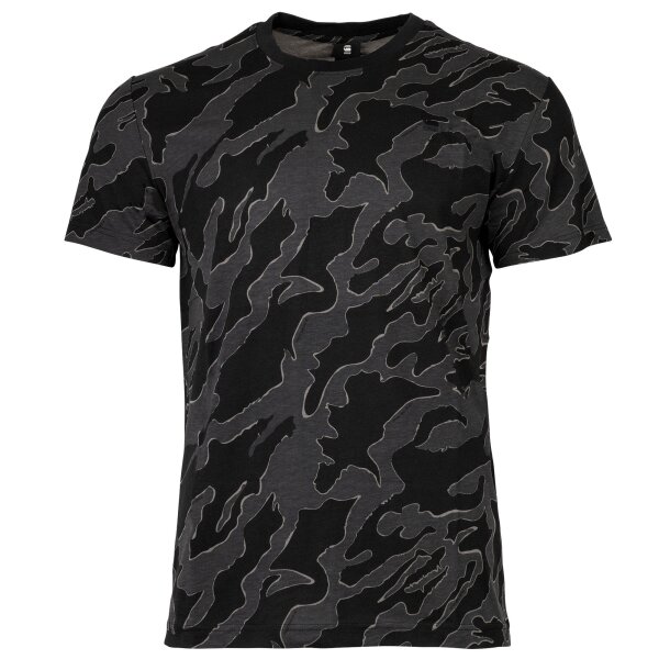 G-STAR Herren T-Shirt - Camouflage, Island Camo, Rundhals, Bio-Baumwolle Schwarz/Grau M