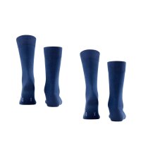 FALKE mens socks, 4-pack - Happy, short socks, cotton Black/blue 39-42 (UK 5,5-8)