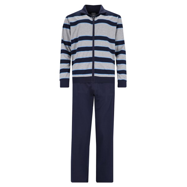 hajo mens home suit, 2-piece set - Klima-Komfort, jacket and trousers, cotton mix Blue 2XL (XX-Large)