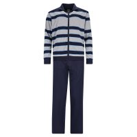 hajo Herren Hausanzug, 2-tlg. Set - Klima-Komfort, Jacke und Hose, Cotton-Mix Blau 3XL