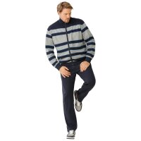 hajo Herren Hausanzug, 2-tlg. Set - Klima-Komfort, Jacke und Hose, Cotton-Mix Blau 3XL
