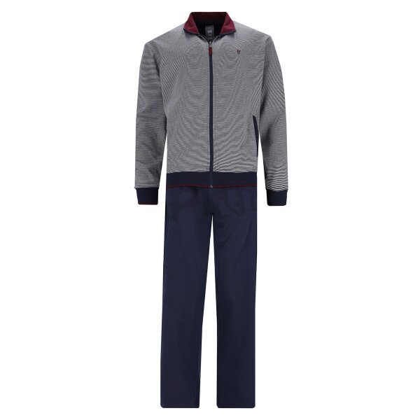 hajo Herren Hausanzug, 2-tlg. Set - Klima-Komfort, Jacke und Hose, Cotton-Mix Blau 3XL