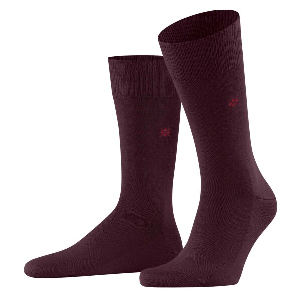 Burlington mens socks LEEDS - virgin wool, logo, plain, one size, 40-46 Dark red 40-46