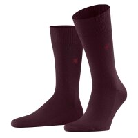 Burlington mens socks LEEDS - virgin wool, logo, plain, one size, 40-46 Dark red 40-46