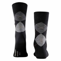 Burlington Herren Socken EDINBURGH - Rautenmuster, Argyle, Clip, One Size, 40-46 Schwarz 40-46