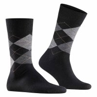 Burlington mens socks EDINBURGH - diamond pattern, argyle, clip, one size, 40-46 Black 40-46