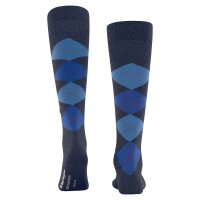 Burlington mens knee-high socks - EDINBURGH, virgin wool, rhombus, One Size Blue 40-46